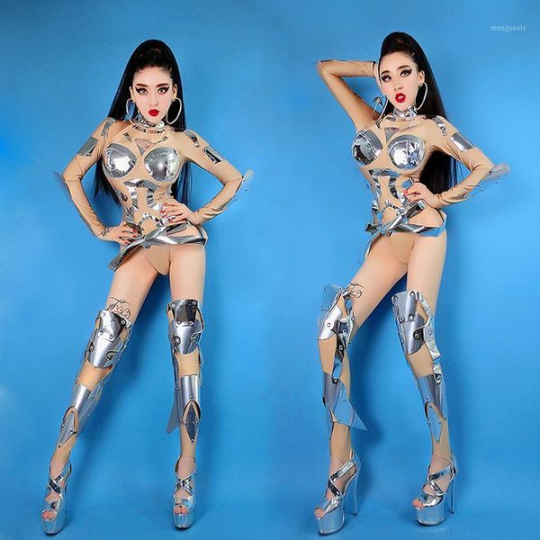 

bar ds costumes new personality dj female singer nightclub color collar dance clothes singer dress performance costume 20201, Black;red