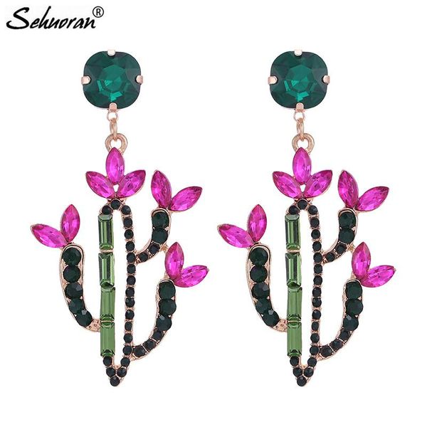 

sehuoran crystal stone aretes brincos drop earrings for woman fashion jewelry pendients oorbellen brand woman earrings, Silver