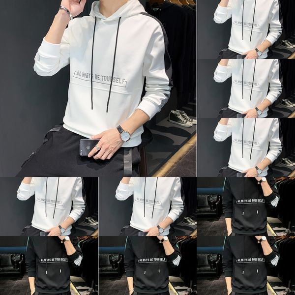 

zejpk мужская 2020 пара весной пальто свитер с капюшоном свободные свитера пальто новой весной и осенью одежды 831 uqldq, Black