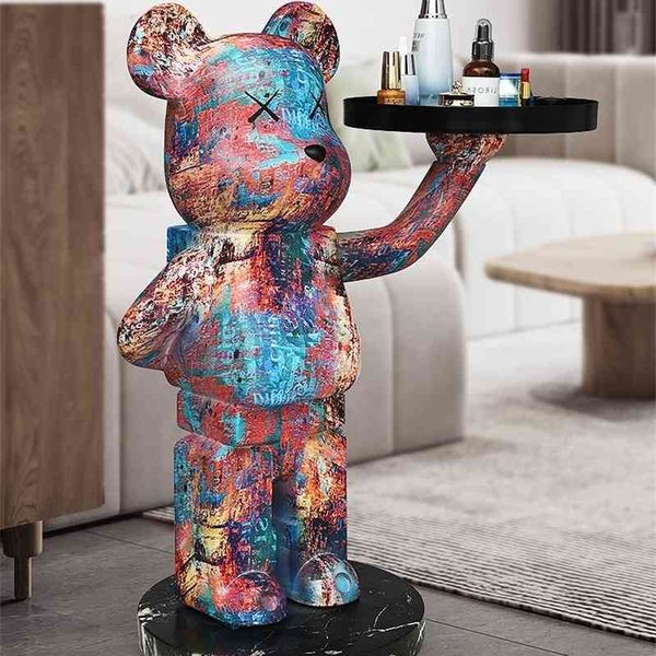 

33net red violent bear ornaments large floor tray beside living room sofa light luxury doll home soft decoration gifts