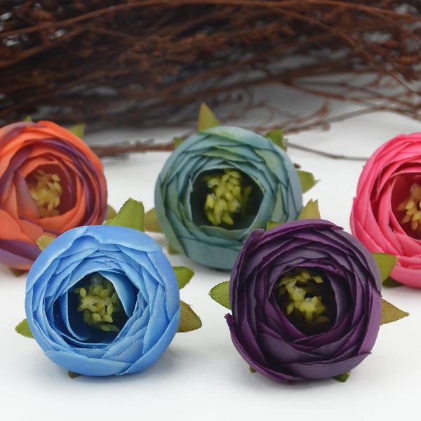 

5pcs high-grade european artificial rose tea bud artificial flower head for wedding car decoration diy scrapbooking fake sqcywe