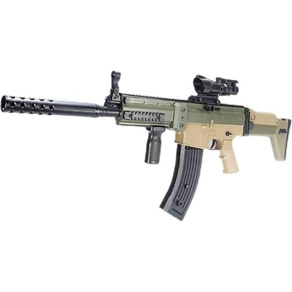 

0111xingshen scar soft bullet electric children's gun lower clip foldable rear support single and continuous stoy