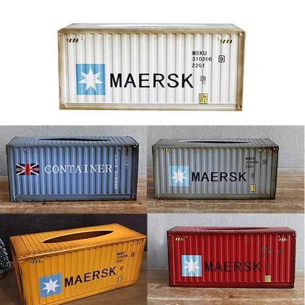 

retro creative container design iron tissue box home car napkin paper container metal paper towel storage case home decor