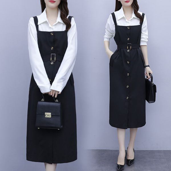 

women's jersey more size 100kg woman 2021 spring long sleeve casual thin work dressed as dress 07gx, Black;gray