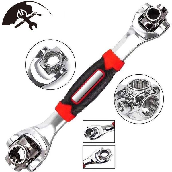 

48 in 1 multifunctional revolving rotate wrench socket stainless steel universal wrench works1