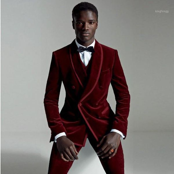 

custom made men suits shawl lapel groom tuxedos velvet men wedding groomsmen ( jacket+vest+pants+tie ) e3651, White;black