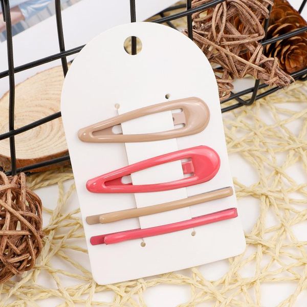 

4 шт. новый цвет парикмахерские barnettes snap зажимы для волос для девочек девочки детские женщины волосы бобби булавки металлические волос, Black;brown