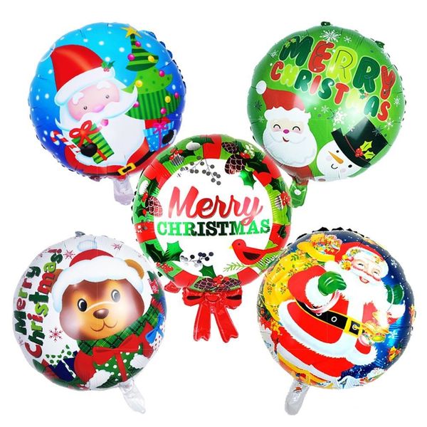 

gift party supplies 45x45cm christmas balloon children's christmas party decoration santa snowman toys kids cartoon circular balloon