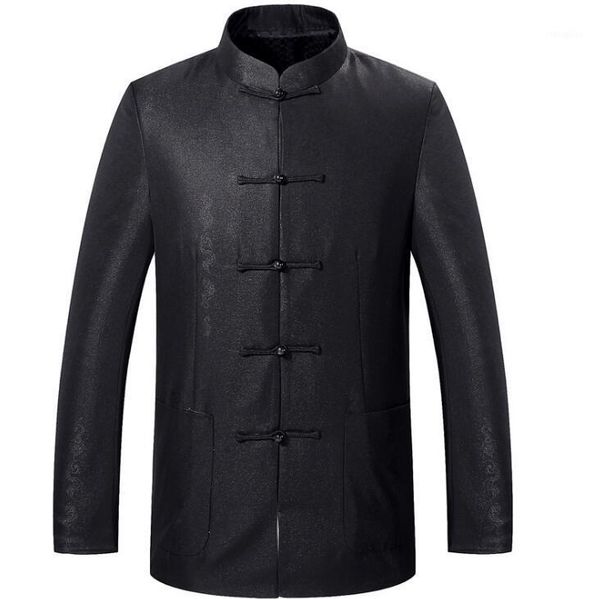 

men's suits & blazers autumn winter middle-aged chinese tunic suit mens jacket men blazer man black coats tang style stand collar1, White;black