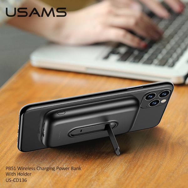 

usams mini power bank 4000mah with holder portable charger travel fast mobile phone powerbank 4000 quick charge