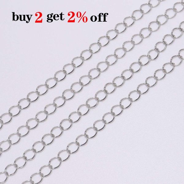 

5m/lot 2.5 2.8 3.6 4.8 mm long open link ring extended extension necklace chains tail extender chain for jewelry making supplies wmtnaz