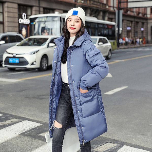

2021 newwinter jacket women hooded cotton padded thick women's long oversized big pockets female cold coat wwiq, Black