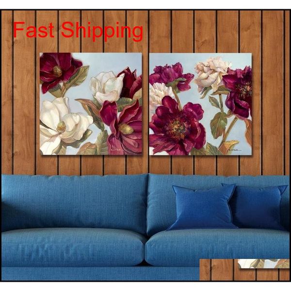 

dyc 10061 2pcs red flowers print art ready t jllpwz home003