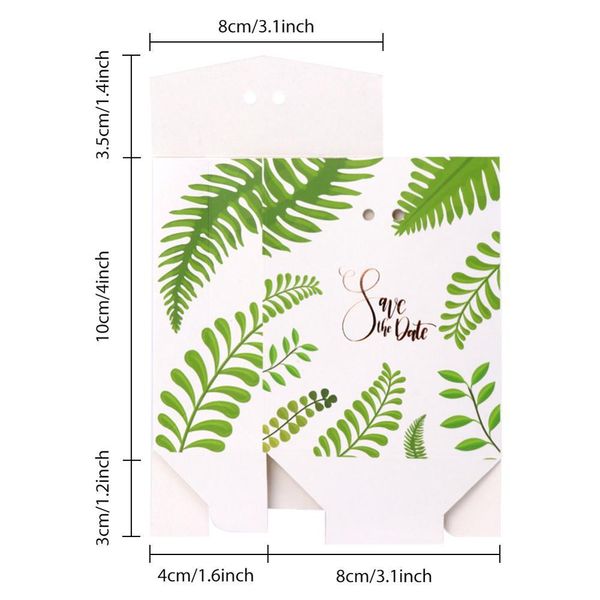 

ourwarm 10pcs greenery wedding leaf gift bags paper candy boxes satin ribbon gold color print birthday wedding party decoration wmtgth