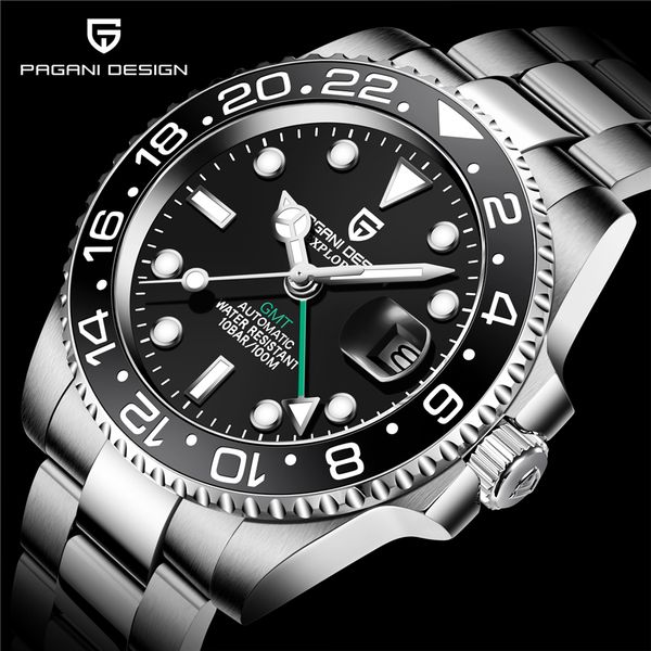 

u1 factory st9 stainless black ceramic bezel mens mechanical automatic movement gmt watch jubilee strap men watches 116710 wristwatches, Slivery;brown