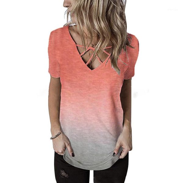 

2019 new summer cotton leisure tshirt loose gradient print short sleeve & tees fashion casual t shirt plus size s-5xl1, White