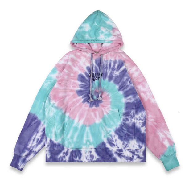 

men's t-shirts autumn and winter trend harajuku style color tie dye letter printing loose sweater men 7gaw, White;black