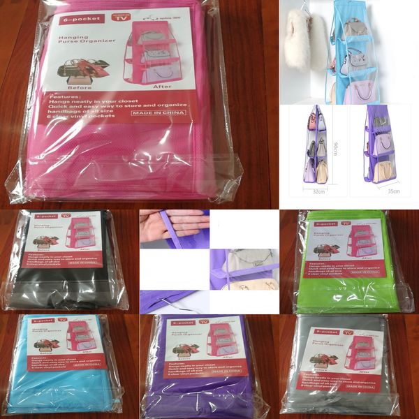 

double-sided six-layer erect non woven hanging bags housekeeping debris bag home storage festival container 6 nmi61