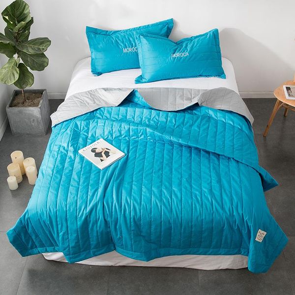 

bedding sets 100% cotton bedspread coverlet summer quilt grey quilted bedspreads white stitching comforter  king bed pillowcase 3pcs