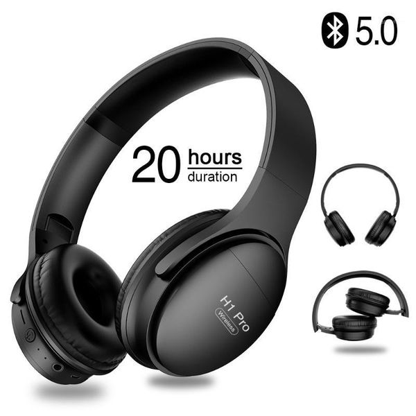 

h1 pro bluetooth headphones hifi stereo wireless earphone gaming headsets over-ear noise canceling with mic support tf card1