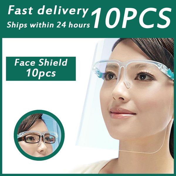 

10pcs lot glasses face shield cover oil spitting protective isolation mask pet tranparent dustproof facial protection visor qylksh bdesybag