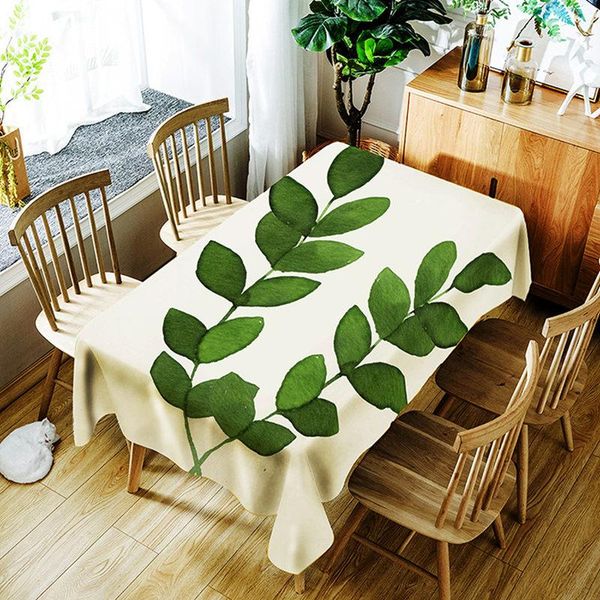 

3d tablecloth digital printing tropical leaves flower pattern polyester waterproof table cloth for wedding party table cover wmtaxu