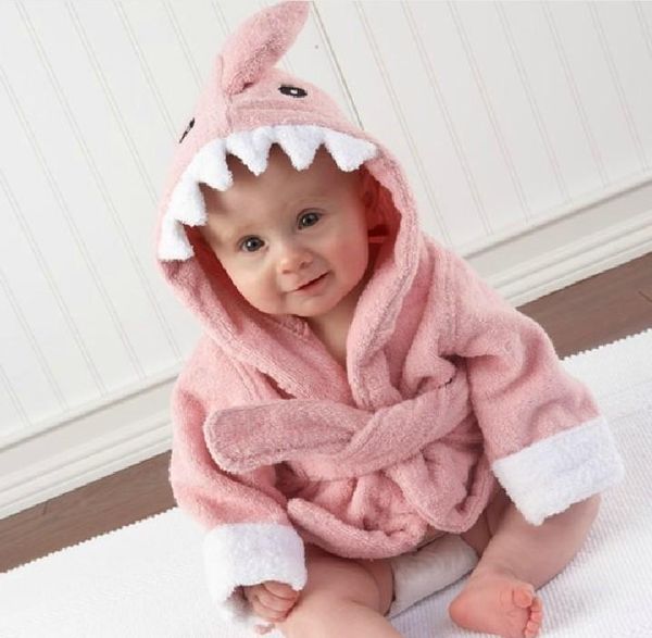 

animal cotton children sleepwear hooded bathrobe kids cute winter nightwear casual boys girls clothing thick homewear robe, Black;red
