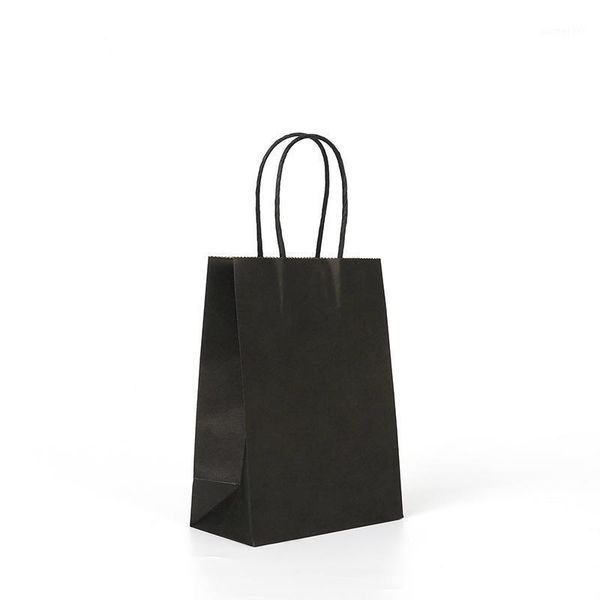 

30pcs/lot gift bags with handles multi-function black paper bags 3 size recyclable environmental protection paper bag1