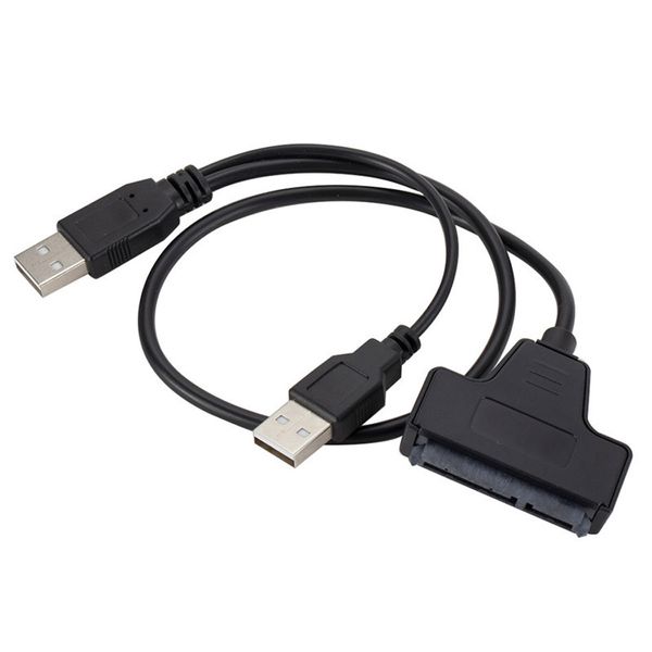 Adattatore cavo convertitore da USB 2.0 a SATA 7 + 15 pin per 2,5 pollici SSD esterno HDD disco rigido Cavi Sata a 22 pin