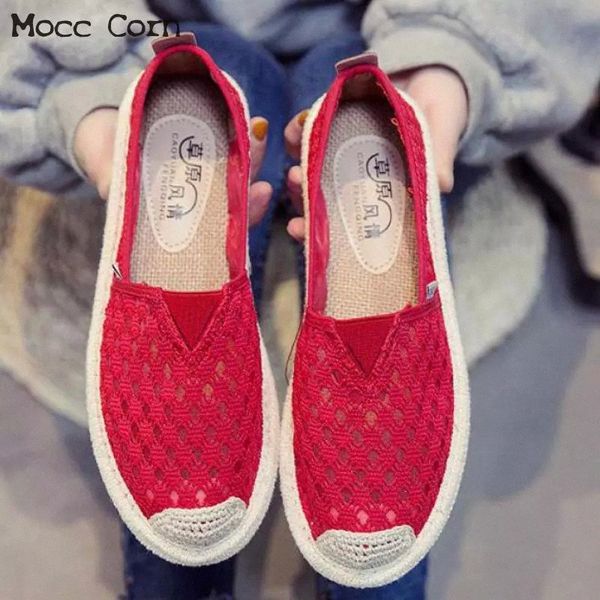 

summer lace flat shoes women casual loafers flats ladies hollow breathable air mesh lightweight soft lady footwear fashion new #o40j
