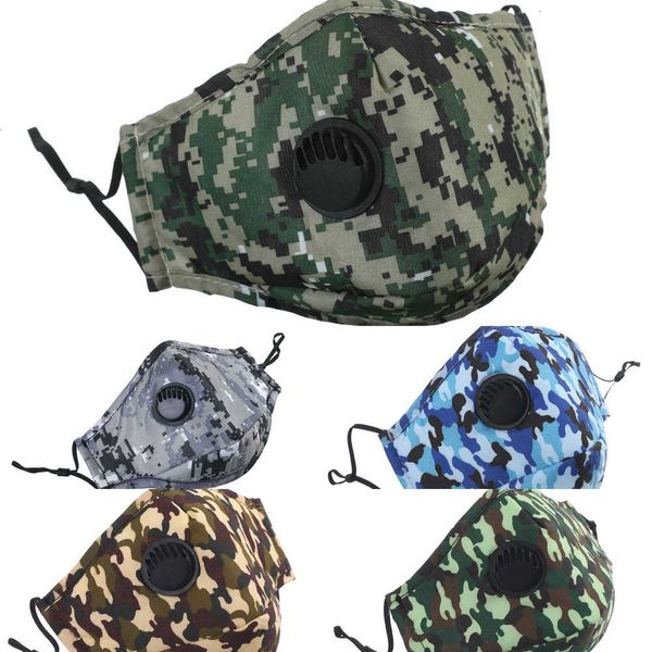 

mask with camouflage valve cotton pm2.5 face dust mask washable mouth masks for women men qmk4qmk4 9g04