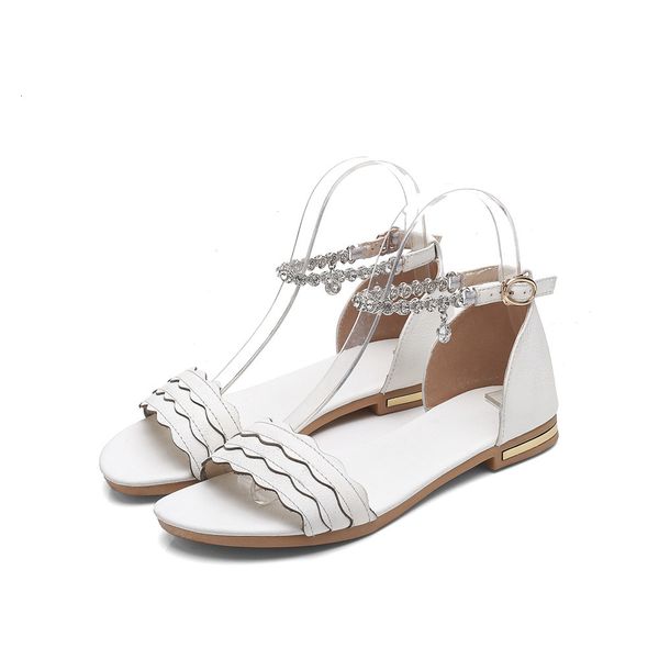 

new deaazora 2021 big size 33-46 come simple women genuine sandals superior quality low shoes y357, Black