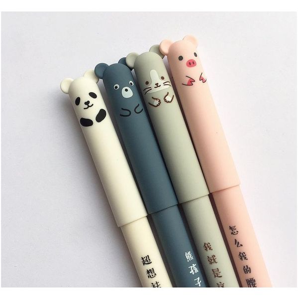 

cartoon animals erasable pen 0.35mm cute panda cat magic pens kawaii gel pens for school writing novelty stationer jllajk soif