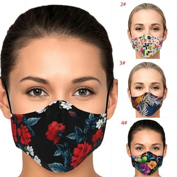 

dhl shipping adjustable face mask for women comfortable floral anti dust masks washable reusable fashion floral mouth cover kimter-x789fz