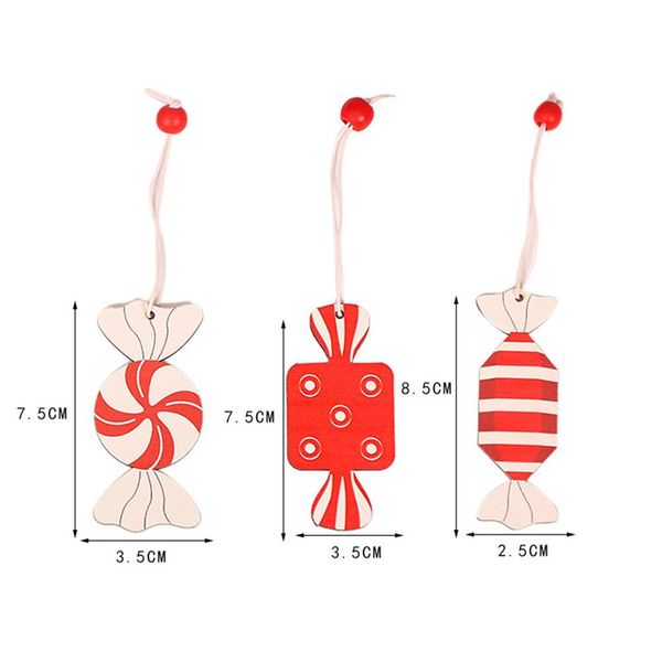 

3pcs wooden candy shape christmas tree hanging ornaments home party decoration for christmas tree christmas party wmtyvr petsyard