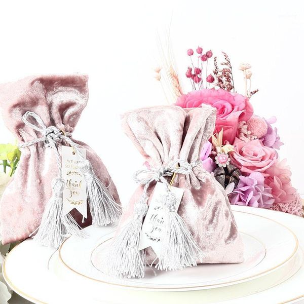 

gift wrap velvet wedding storage bag w/string&the cards event deta 10.5 *14cm1