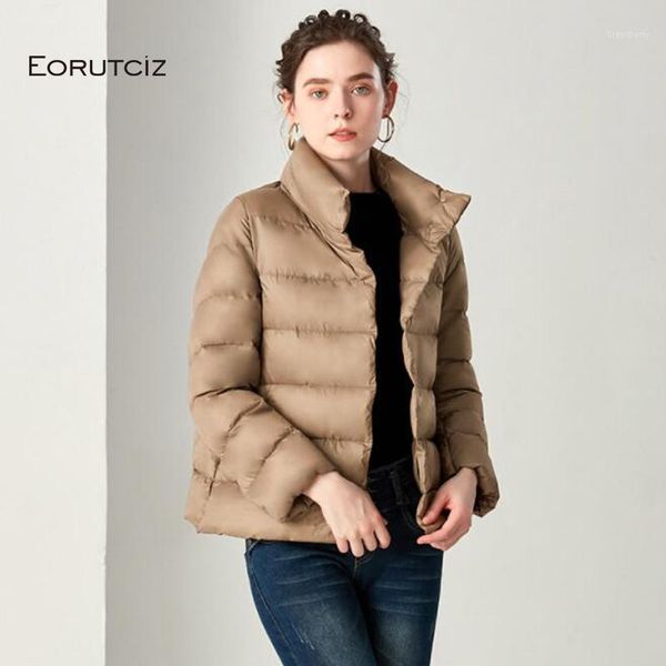 

eorutci winter duck down coat women short ultra light jacket thick slim vintage casual black autumn coat lm3631