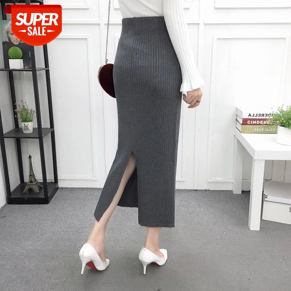 

women winter long woolen skirt elastic waist pencil skirt woman office jupe vintage femme autumn #xl3i, White;black