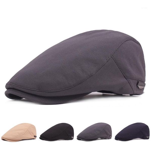 

autumn retro artistic style cotton and linen beret material for men forward sunshade director golf outdoor snapback caps bl341, Blue;gray