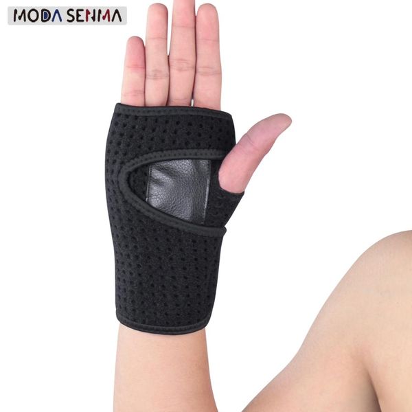 

wrist support sports wristband sprained joint fixed protective cover palm protector weightlifting bodybuilding fitness gym, Black;red