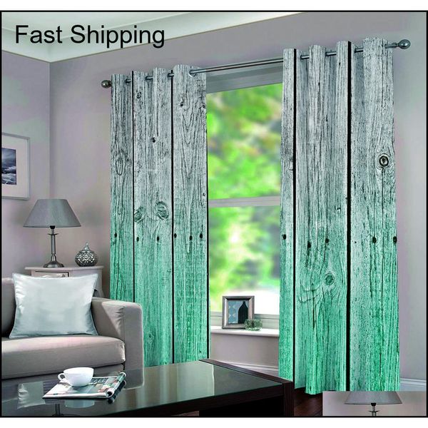 

custom bcurtain decoration 3d brief blue gray wooden board curtains for bedroom living room pol jllpjb yummy_shop