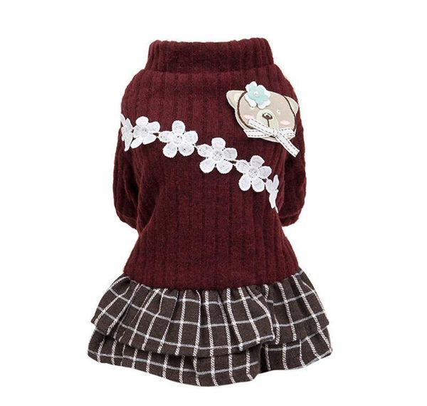 

new fashion pet elegant skirt autumn and winter keep warm cat dog clothing plaid skirt cat and dog jllvsb allguy