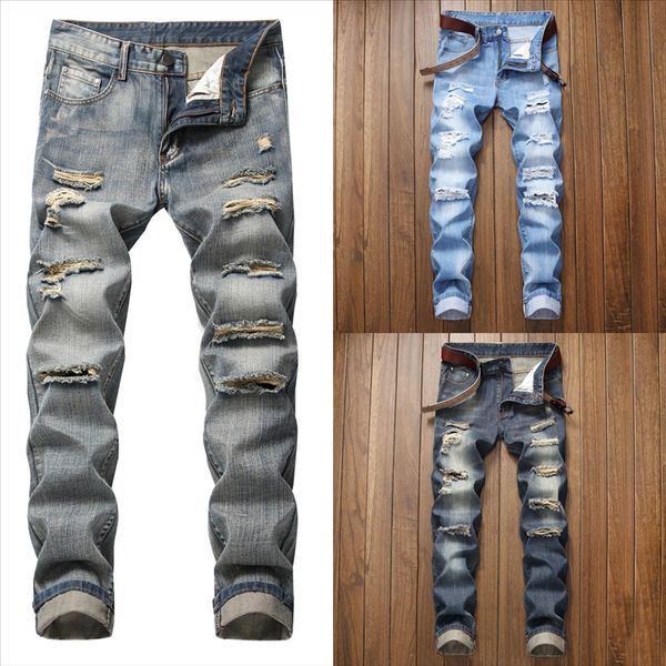 

koiwr januarysnow hole street style mens trouser mens man holes denim shorts summer fashion jeans denim men jeans straight pants trend, Black