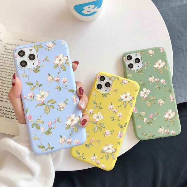 

cute flowers phone case for iphone 12 pro max mini soft tpu coque for iphone 11 11pro xs max 7 8 6 6s plus 5 se 2020 x xr cover