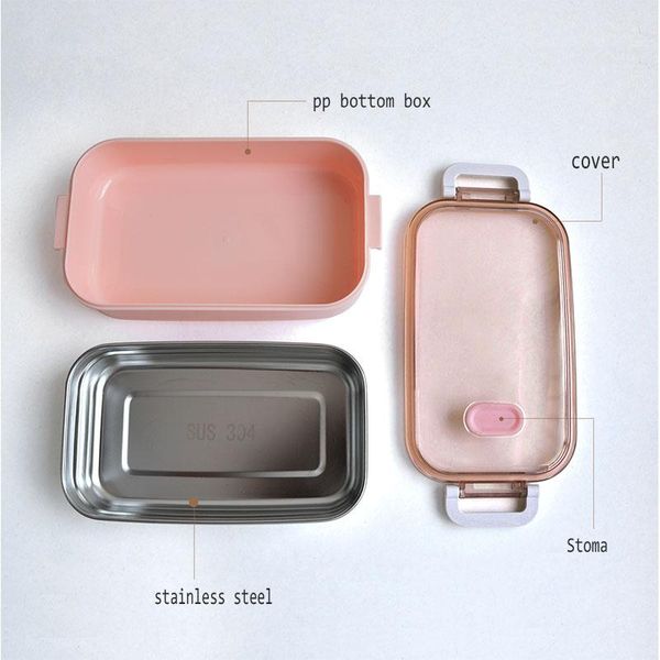 

высококачественные 304 нержавеющей стали bento коробки портативный lunch box для детей для взрослых герметичный контейнер еды ужин завтрак b