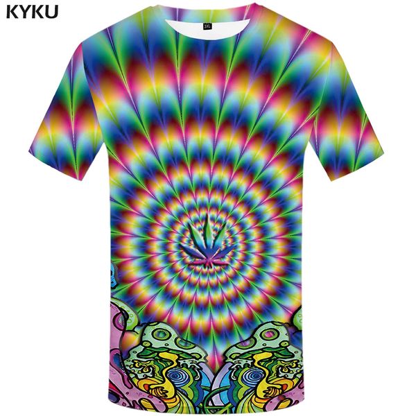 

марка psychedelic тенниска мужчин головокружение футболка 3d цветастые смешные футболки тенниска печатная смешные аниме одежда, White;black