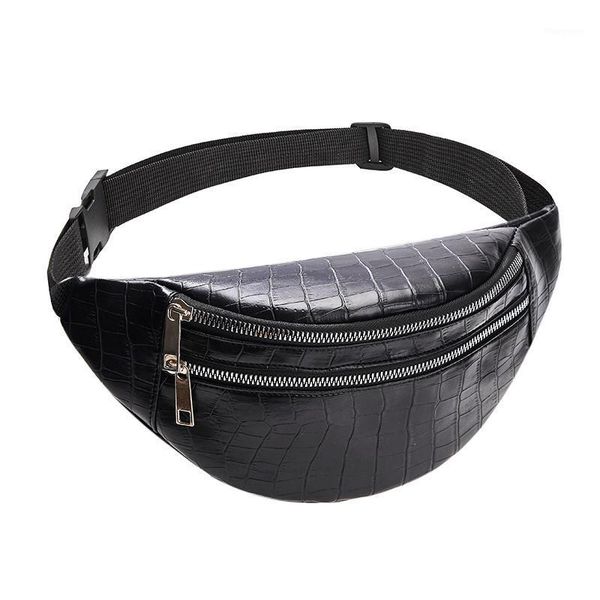 

new fashion women men pu leather belt chest bag waist fanny packs black white gray khaki red1