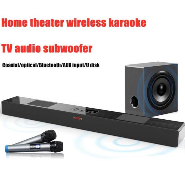 

100w super high power bluetooth speaker karaoke tv living room echo wall subwoofer speaker multi-function play mode soundbar box