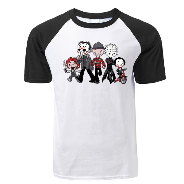 

sport new men's tshirt horror movie jason clown saw halloween fashion print raglan t-shirt summer casual cotton short sleeve t-shirt