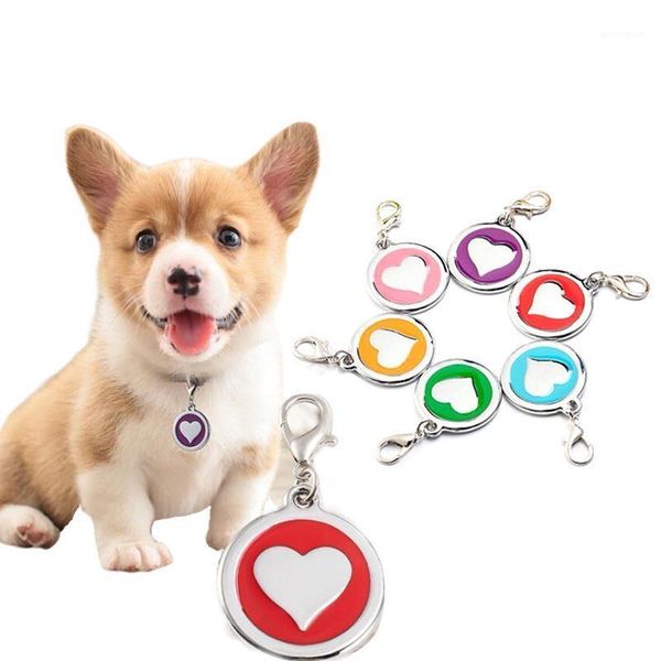 

dog collars & leashes heart shape pet collar zinc alloy cat tag anti lost small medium large pendant wear durable supplies1